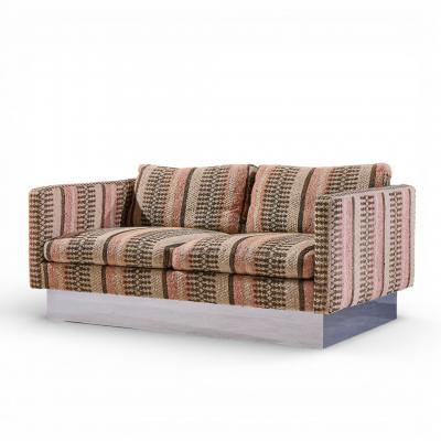 Milo Baughman Milo Baughman for Thayer Coggin Chrome Settee Loveseat Sofa