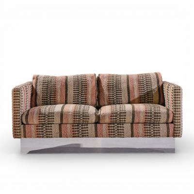 Milo Baughman Milo Baughman for Thayer Coggin Chrome Settee Loveseat Sofa