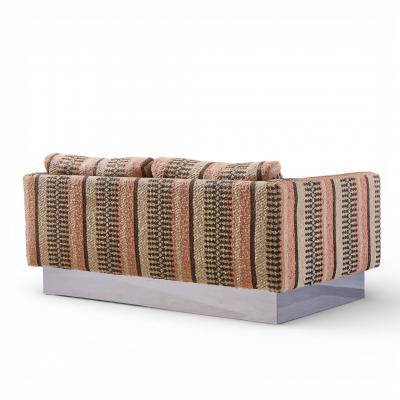 Milo Baughman Milo Baughman for Thayer Coggin Chrome Settee Loveseat Sofa