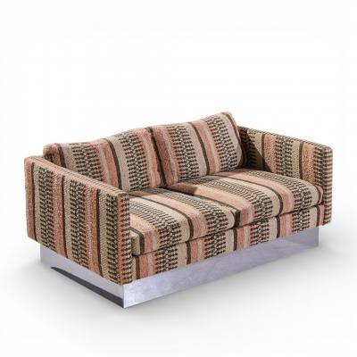 Milo Baughman Milo Baughman for Thayer Coggin Chrome Settee Loveseat Sofa