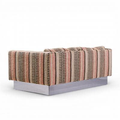 Milo Baughman Milo Baughman for Thayer Coggin Chrome Settee Loveseat Sofas Pair