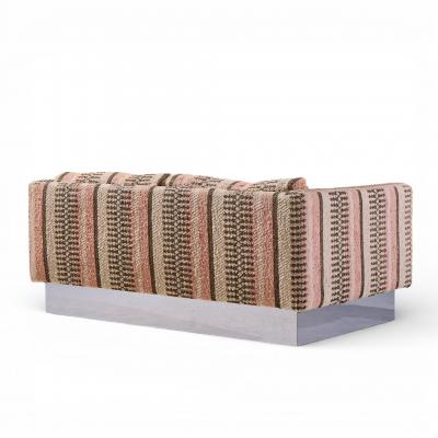 Milo Baughman Milo Baughman for Thayer Coggin Chrome Settee Loveseat Sofas Pair