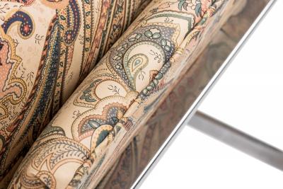 Milo Baughman Milo Baughman for Thayer Coggin Chrome and Paisley Fabric Flat Bar Armchairs