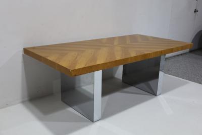 Milo Baughman Milo Baughman for Thayer Coggin Double Pedestal Dining Table in Walnut