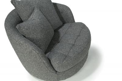 Milo Baughman Milo Baughman for Thayer Coggin Giant Tub Swivel Chair and Ottoman in COM