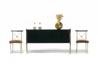 Milo Baughman Milo Baughman for Thayer Coggin Lacquer and Brass Credenza