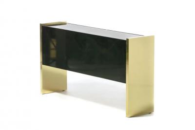 Milo Baughman Milo Baughman for Thayer Coggin Lacquer and Brass Credenza
