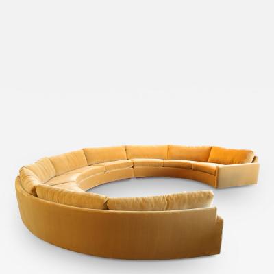 Milo Baughman Milo Baughman for Thayer Coggin Large Circular Sofa in Mohair and Rosewood