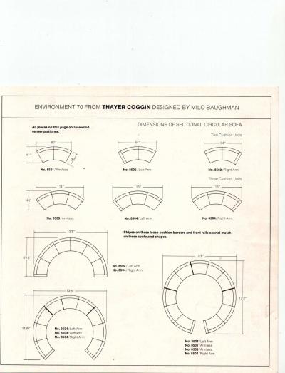 Milo Baughman Milo Baughman for Thayer Coggin Large Sectional Sofa with Rosewood Base
