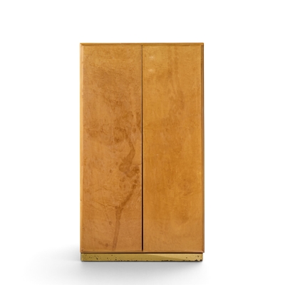 Milo Baughman Milo Baughman for Thayer Coggin Mid Century Birdseye Maple and Brass Armoire