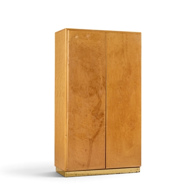Milo Baughman Milo Baughman for Thayer Coggin Mid Century Birdseye Maple and Brass Armoire