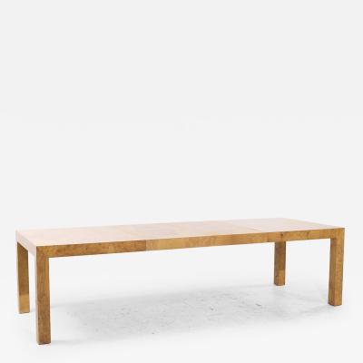 Milo Baughman Milo Baughman for Thayer Coggin Mid Century Burlwood Dining Table with 2 Leaves