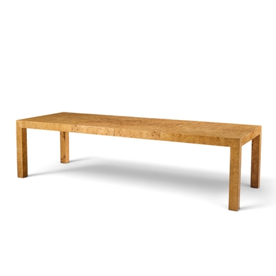 Milo Baughman Milo Baughman for Thayer Coggin Mid Century Burlwood Dining Table with 2 Leaves