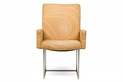 Milo Baughman Milo Baughman for Thayer Coggin Mid Century Peach Fabric Upholstered Captain D
