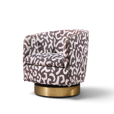Milo Baughman Milo Baughman for Thayer Coggin Mid Century Roxy Brass Swivel Club Chairs Pair