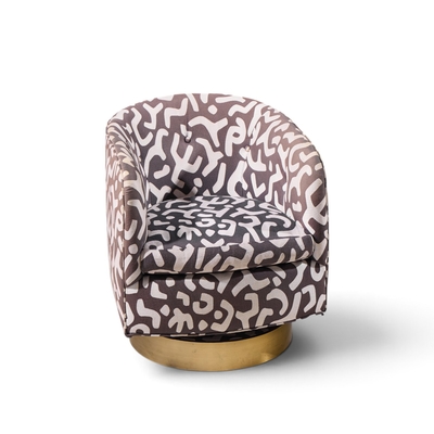 Milo Baughman Milo Baughman for Thayer Coggin Mid Century Roxy Brass Swivel Club Chairs Pair