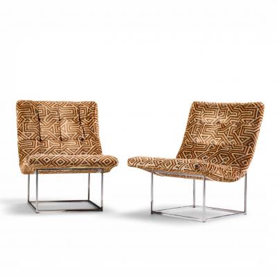 Milo Baughman Milo Baughman for Thayer Coggin Mid Century Thin Line Scoop Chairs Pair