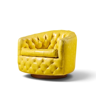 Milo Baughman Milo Baughman for Thayer Coggin Mid Century Tufted Swivel Lounge Chairs Pair