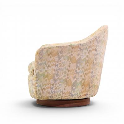 Milo Baughman Milo Baughman for Thayer Coggin Mid Century Walnut Base Swivel Lounge Chair