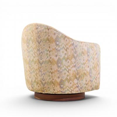 Milo Baughman Milo Baughman for Thayer Coggin Mid Century Walnut Base Swivel Lounge Chair