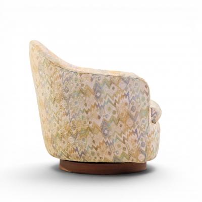 Milo Baughman Milo Baughman for Thayer Coggin Mid Century Walnut Base Swivel Lounge Chair