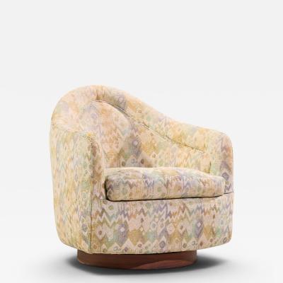 Milo Baughman Milo Baughman for Thayer Coggin Mid Century Walnut Base Swivel Lounge Chair
