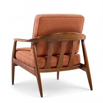 Milo Baughman Milo Baughman for Thayer Coggin Mid Century Walnut Lounge Chairs Pair