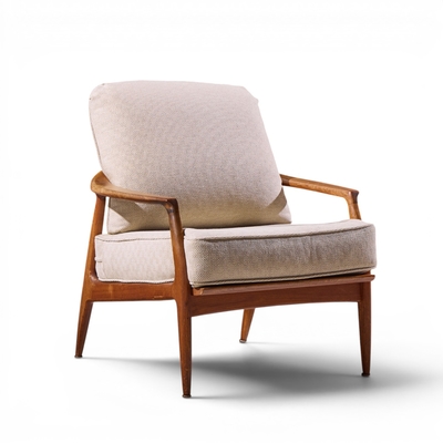 Milo Baughman Milo Baughman for Thayer Coggin Mid Century Walnut Lounge Chairs Pair