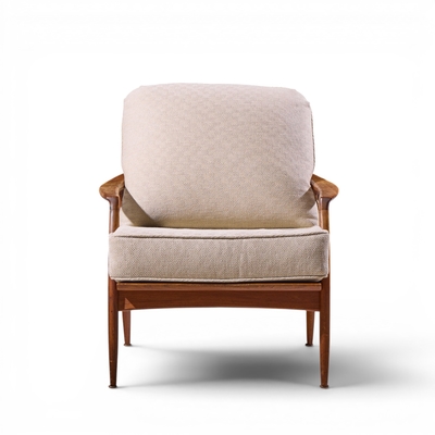 Milo Baughman Milo Baughman for Thayer Coggin Mid Century Walnut Lounge Chairs Pair