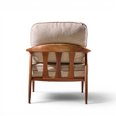 Milo Baughman Milo Baughman for Thayer Coggin Mid Century Walnut Lounge Chairs Pair