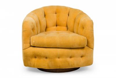 Milo Baughman Milo Baughman for Thayer Coggin Mid Century Yellow Tufted Velour Horseshoe Form