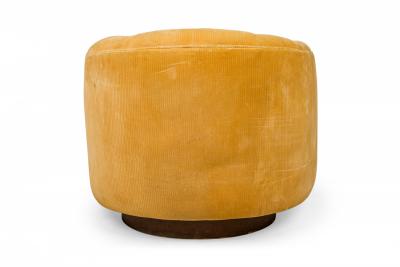 Milo Baughman Milo Baughman for Thayer Coggin Mid Century Yellow Tufted Velour Horseshoe Form