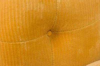 Milo Baughman Milo Baughman for Thayer Coggin Mid Century Yellow Tufted Velour Horseshoe Form