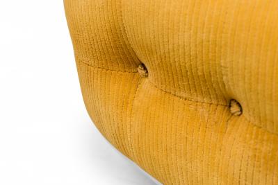 Milo Baughman Milo Baughman for Thayer Coggin Mid Century Yellow Tufted Velour Horseshoe Form