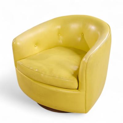 Milo Baughman Milo Baughman for Thayer Coggin Roxy Walnut Swivel Tilt Lounge Chairs Pair