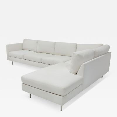 Milo Baughman Milo Baughman for Thayer Coggin Sectional in White Woven Upholstery