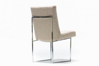 Milo Baughman Milo Baughman for Thayer Coggin Set of Six Dining Chairs in Ivory Boucl 
