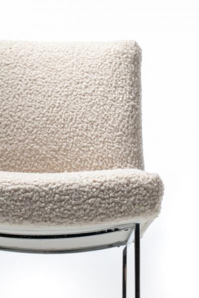 Milo Baughman Milo Baughman for Thayer Coggin Set of Six Dining Chairs in Ivory Boucl 