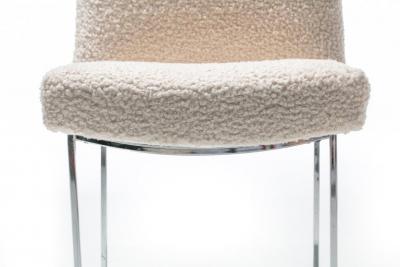 Milo Baughman Milo Baughman for Thayer Coggin Set of Six Dining Chairs in Ivory Boucl 