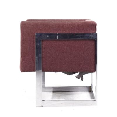 Milo Baughman Milo Baughman for Thayer Coggin Style Mid Century Chrome Lounge Chairs Pair