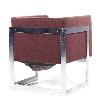 Milo Baughman Milo Baughman for Thayer Coggin Style Mid Century Chrome Lounge Chairs Pair
