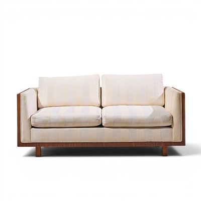 Milo Baughman Milo Baughman for Thayer Coggin Style Mid Century Rosewood Case Loveseat Pair