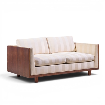 Milo Baughman Milo Baughman for Thayer Coggin Style Mid Century Rosewood Case Loveseat Sofa