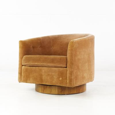 Milo Baughman Milo Baughman for Thayer Coggin Walnut Tilt Swivel Barrel Lounge Chair