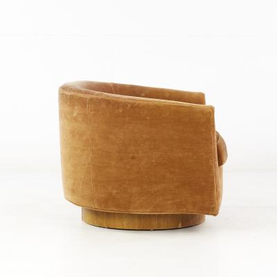 Milo Baughman Milo Baughman for Thayer Coggin Walnut Tilt Swivel Barrel Lounge Chair