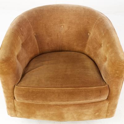 Milo Baughman Milo Baughman for Thayer Coggin Walnut Tilt Swivel Barrel Lounge Chair