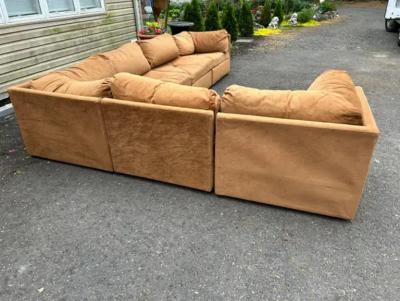 Milo Baughman Milo Baughman style 6 Piece Cube Sofa Sectional Selig Mid Century Modern