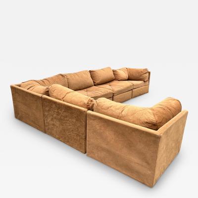 Milo Baughman Milo Baughman style 6 Piece Cube Sofa Sectional Selig Mid Century Modern