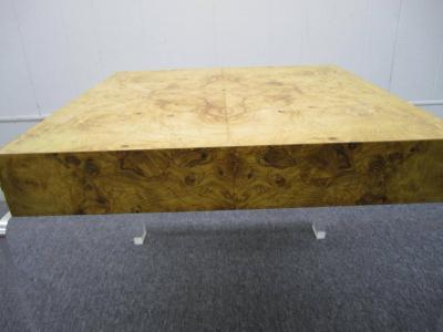 Milo Baughman Milo Baughman style Lucite and Olive Ash Burl Side End Table Mid century Modern