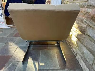 Milo Baughman Milo Baughman style Tufted Chrome Wave Form Chaise Lounge Carsons